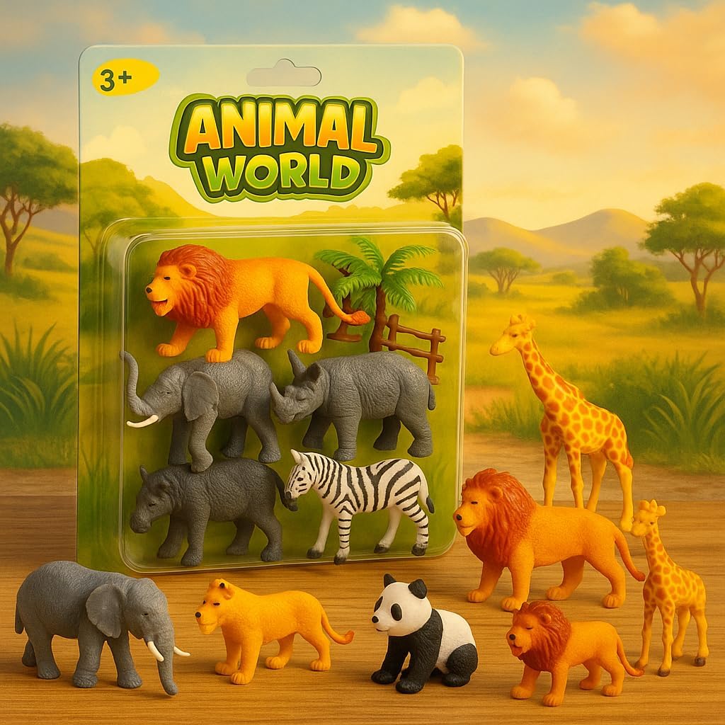 96 Pieces Realistic Animal Figures Toy Playset 26 Pieces Plastic Wild Animals Including Elephants (Tiger – Hippo – and Much More)