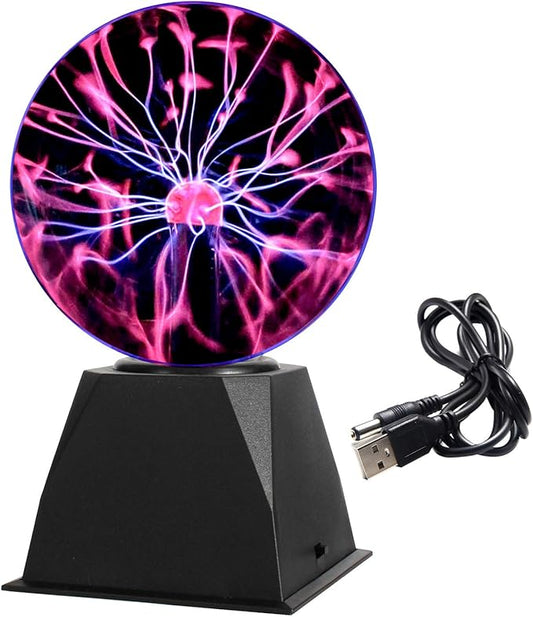 Fitto 6 Inch Magic Plasma Ball Lamp - Sound Sensitive, Interactive Plasma Globe for Kids & Adults - Educational, Touch Activated Lightning Ball, Perfect for Home Décor, Science Projects, and Parties