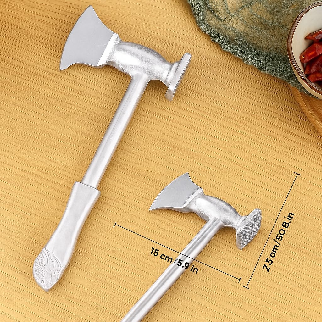 96 Pieces Kitchen Hammers (Silver Meat Tenderizer with Axe & Press Pounder for Hotel & Home Use – Aluminum & Steel Construction – 27.5cm x 15cm x 3.8cm)