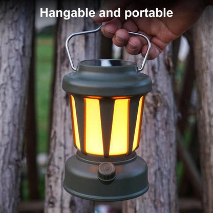 Rechargeable Camping Lantern, IPX4 Waterproof, Solar Vintage, 3 Light Modes, 360 Degree Coverage, For Tents Garden Outdoor