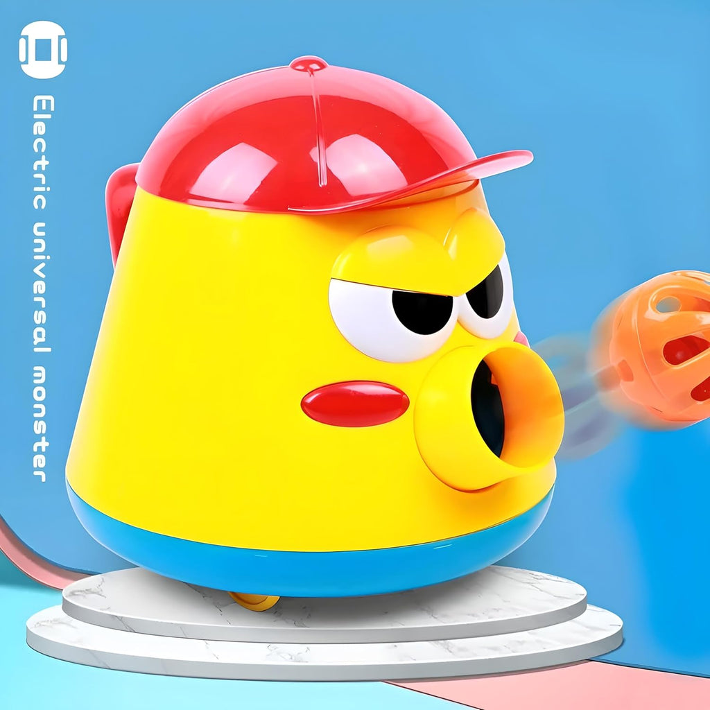 72 Pieces Toddler Angry Kettle Ball Launcher Toys with 5 Balls (Blue & Red Scopes – Light & Music Features)