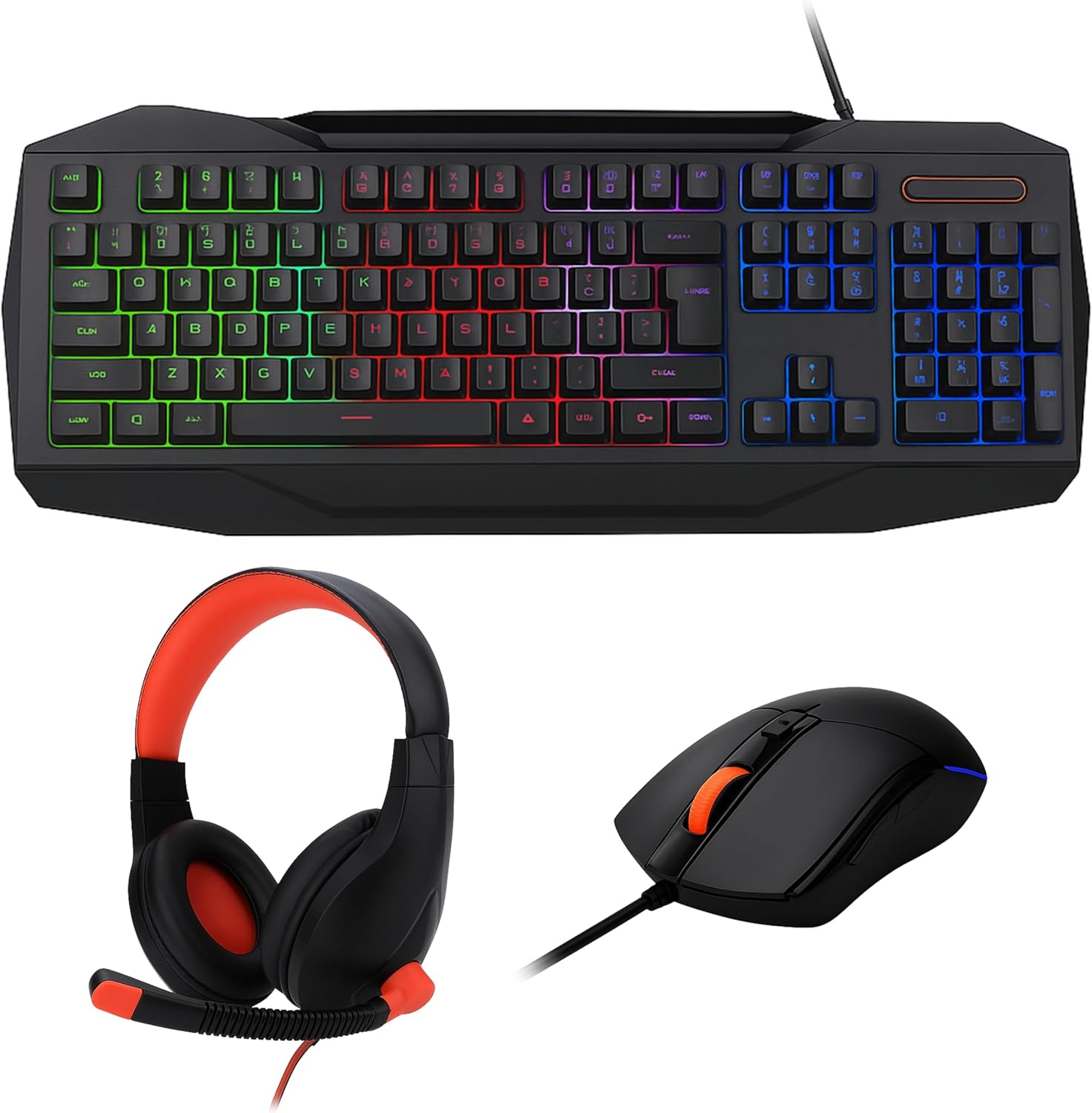48 Pieces 4 ins (1 Gaming Combo Kit - RGB Keyboard – Mouse – Headphone & Mouse Pad)