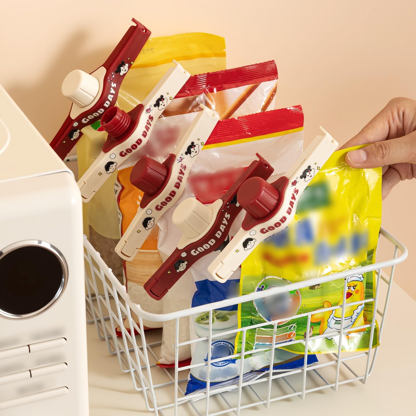 240 Pieces Sealed Bag Dispenser Clips (Cream Color)