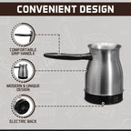 72 Pieces Turkish Coffee Makers (800W Electric Coffee Pot with 600ml Capacity – 5-Cup Stainless Steel Kettle – Cool-Touch Handle for Turkish – Arabic & Greek Coffee)