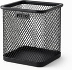 144 Pieces Square Pen Holders (10x8cm Black Desk Organizer for Office & Home)