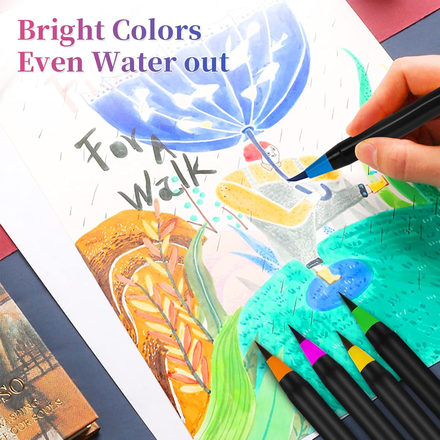 120 Pieces 24 Pieces Water Color Pens (12.5cm Assorted Colors for Art – Drawing & Crafting)