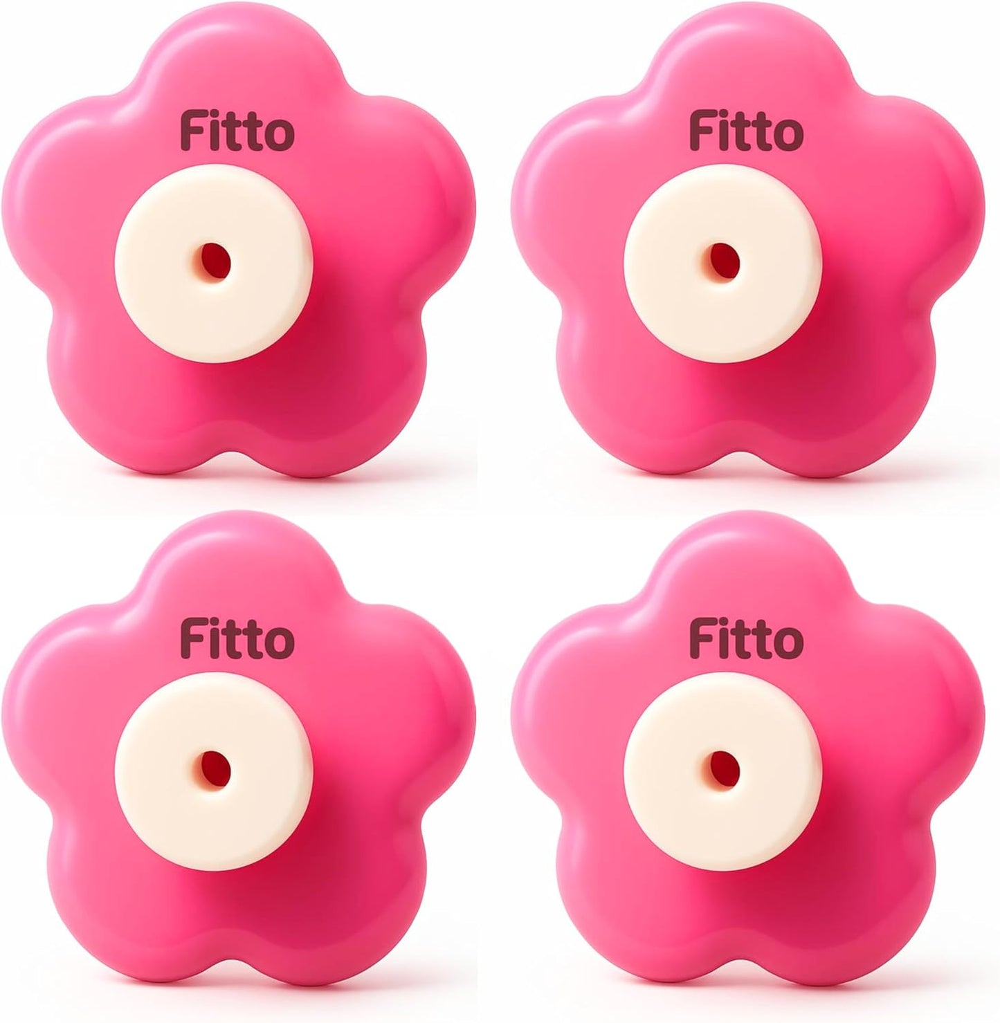 Flower Suction Cup Hook, Decorative Rose, Pack of 4, Pink Design