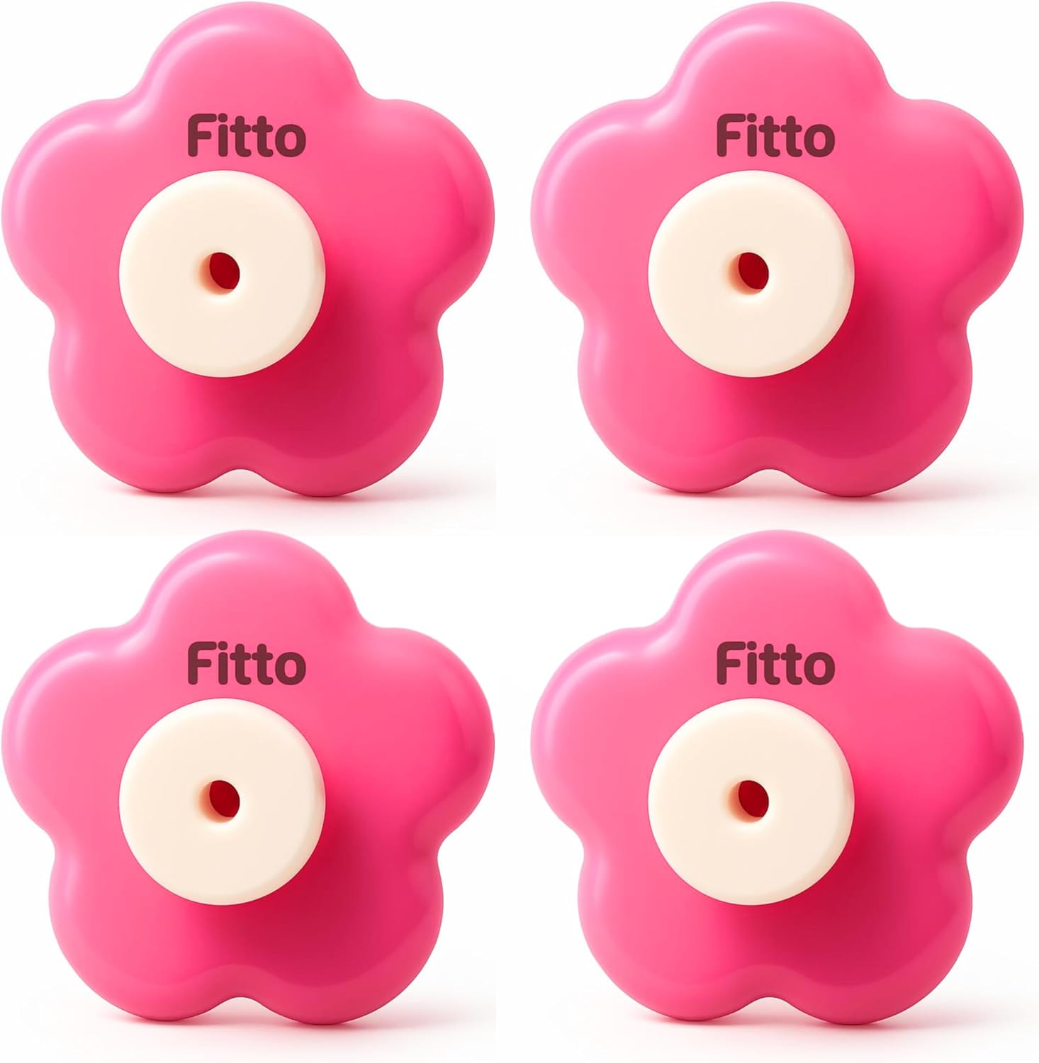 120 Pieces Flower Suction Cup Hooks (Decorative Rose – Pack of 4 – Pink Design)