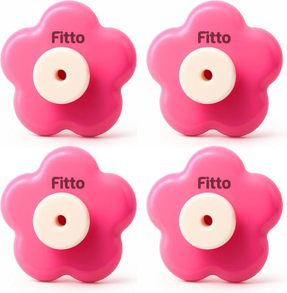 Flower Suction Cup Hook, Decorative Rose, Pack of 4, Pink Design