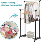 72 Pieces Clothes Drying Foldable Stand - Adjustable & Space-Savings (Black – Portable Laundry Rack for Indoor & Outdoor Use)