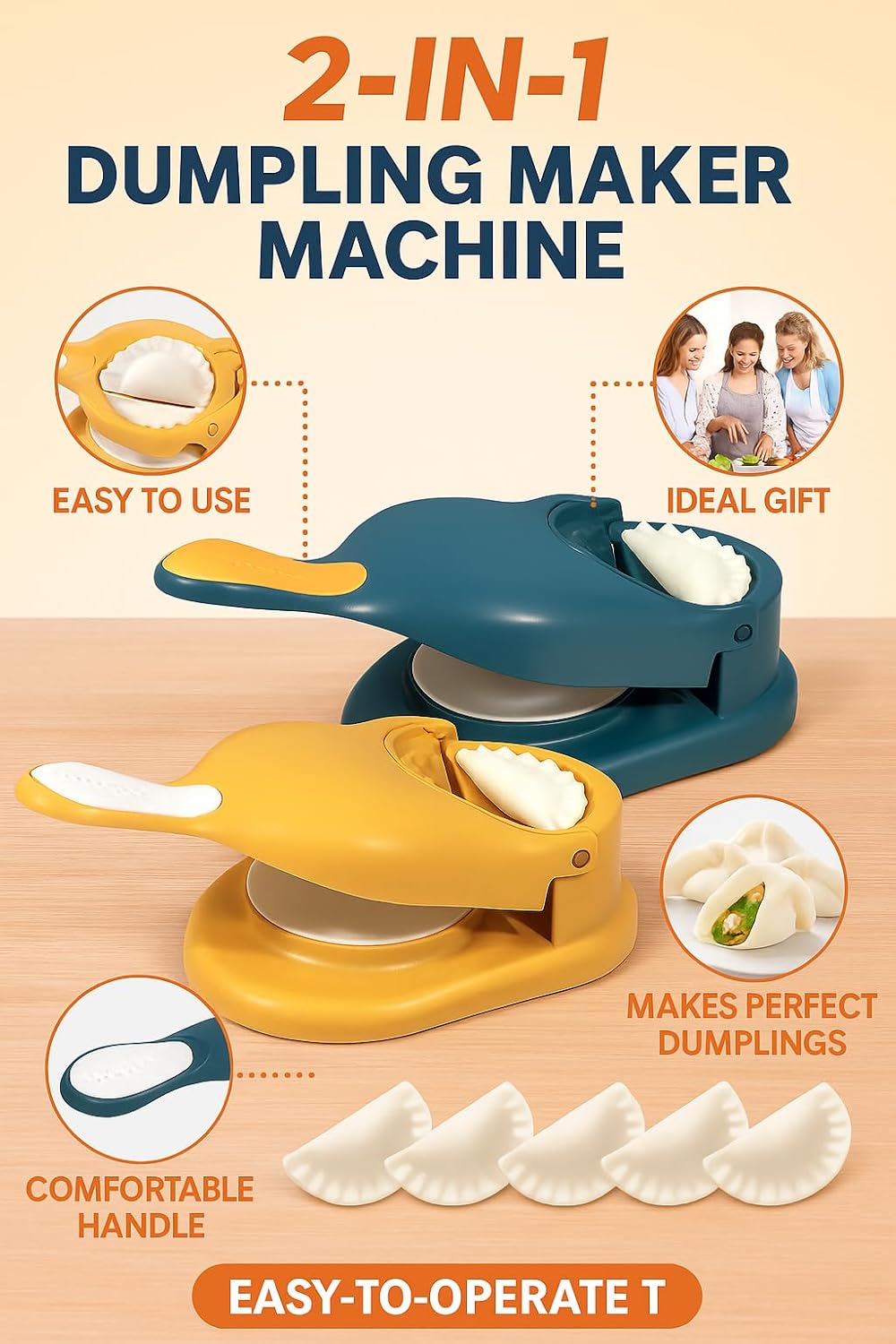 96 Pieces Dumpling Maker Ghughra Momos Machines (2 in 1 Skin Press Mould – Gujiya Making – Kitchen Tool – Puri Maker – Best Gift for Women Girls – Pack 1)
