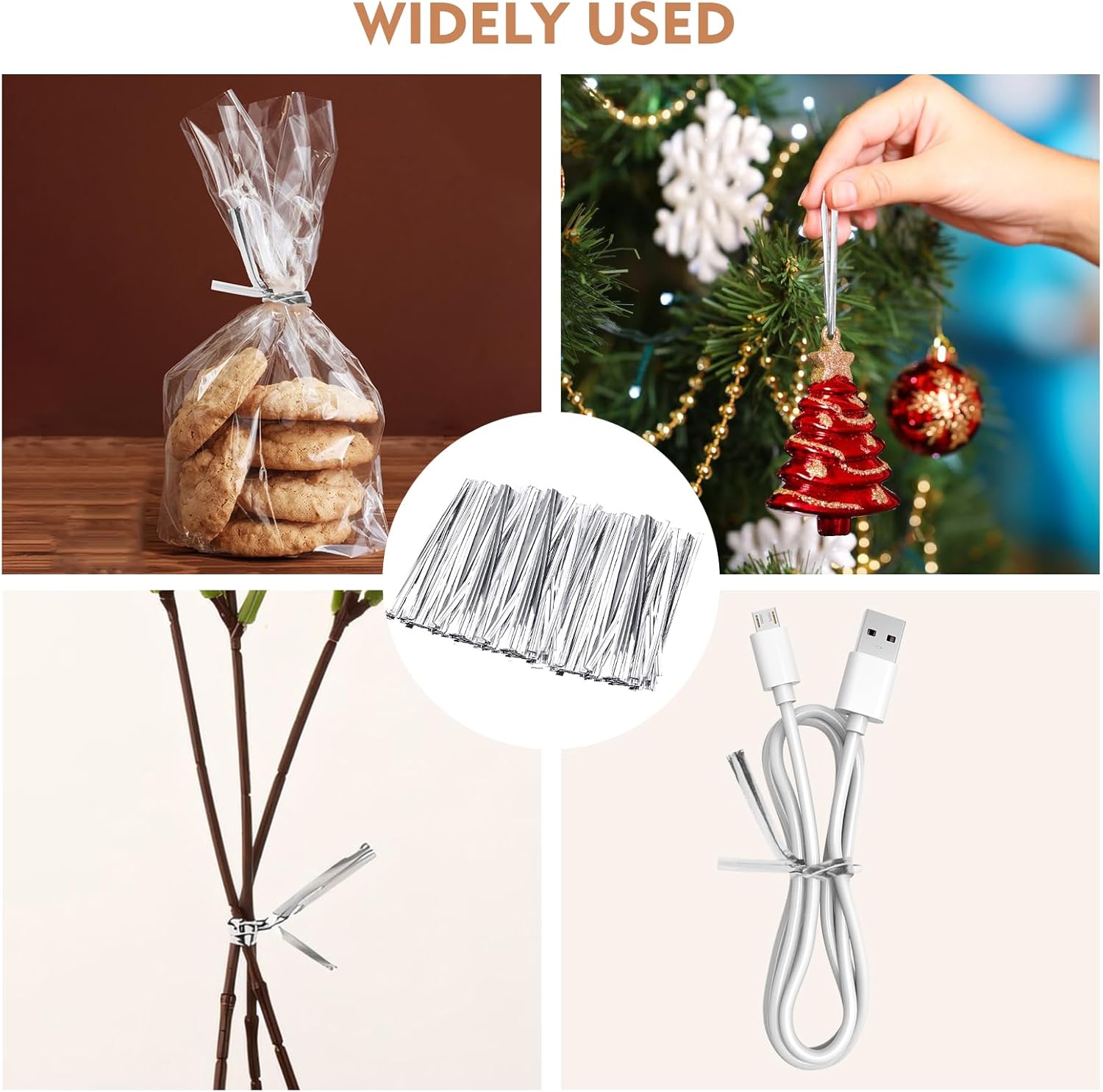 144 Pieces 12cm Twist Ties for Kitchen & Home Storage (Food Sealing – Bag Closure Accessories)