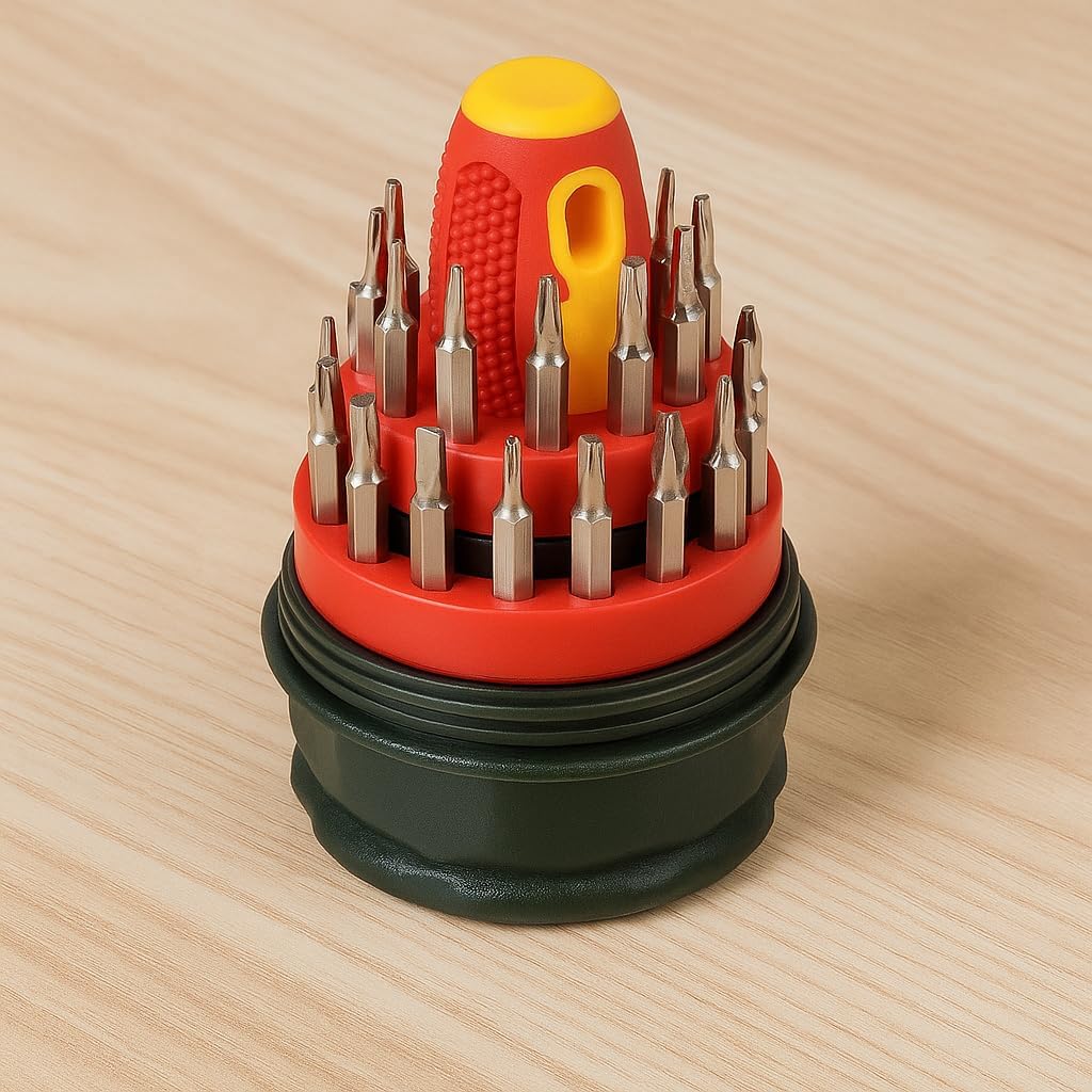 120 Pieces Screwdriver Set 31 in 1s (Precision Magnetic Screwdrivers with Interchangeable Bits – Compact Tool Kit for Home – Electronics – Phones – Laptops – and DIY Repairs - Durable and Portable Design)