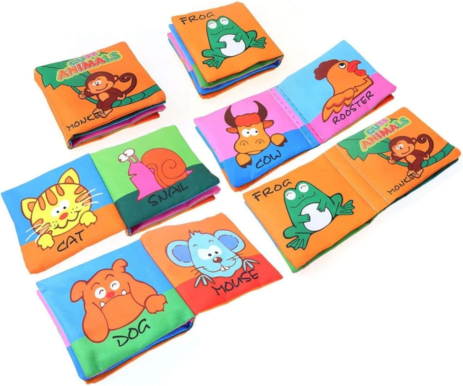 96 Pieces Nontoxic Baby Cloth Crinkle Book - Interactive and Educational Toys For Babies and Toddlers (Animal Theme)