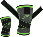 96 Pieces Knee Braces (Compression Support – Adjustable Strap – Pain Relief – Meniscus Tear Arthritis ACL MCL – Running Cycling Tennis Golf Basketball – Green – S)