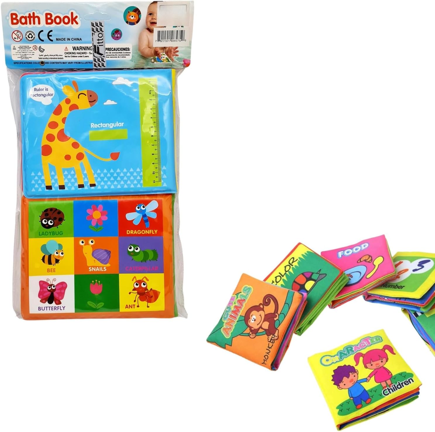 96 Pieces Nontoxic Baby Cloth Crinkle Book - Interactive and Educational Toys For Babies and Toddlers (Animal Theme)