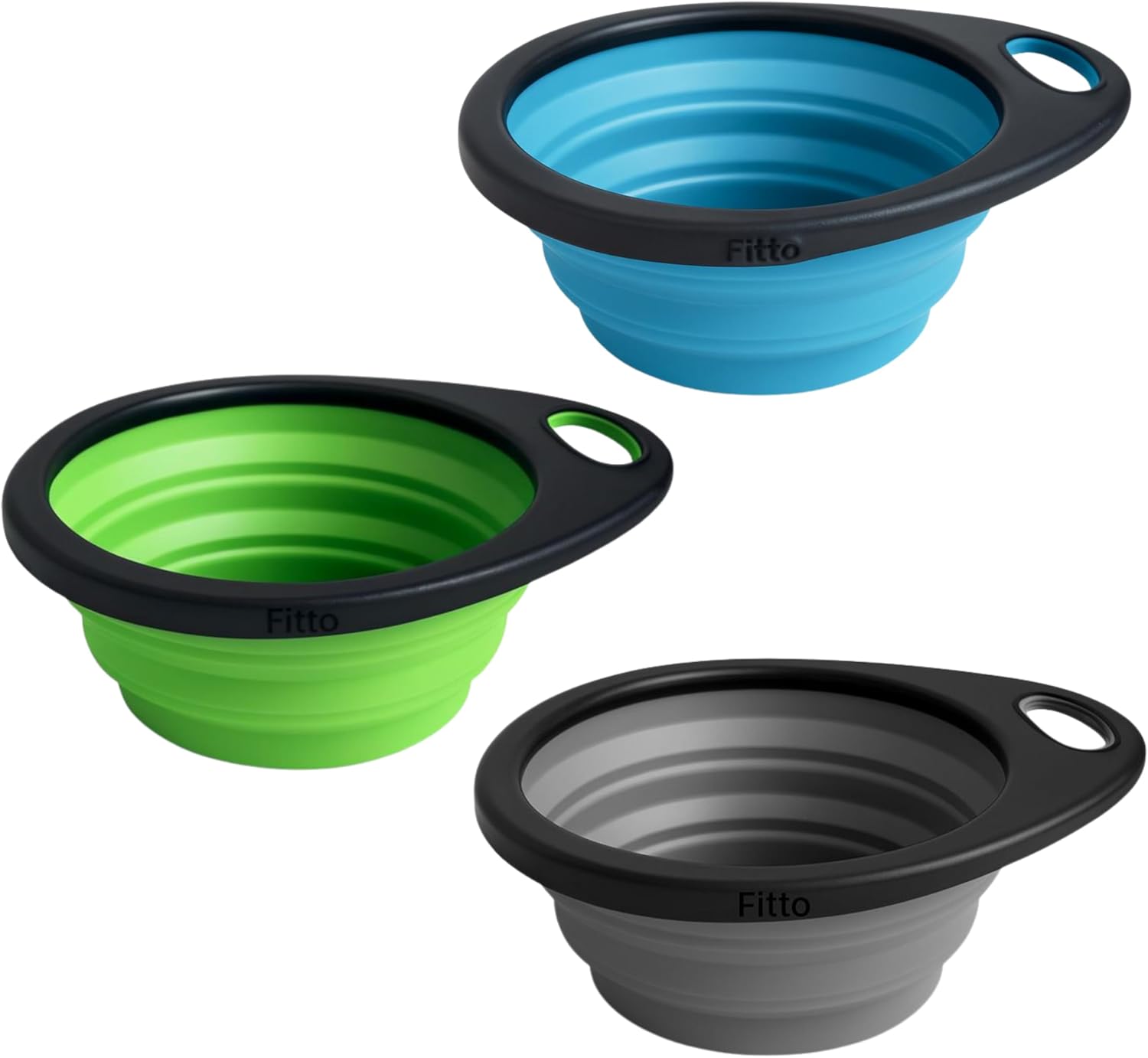 120 Pieces Cat & Dog Foldable Travel Bowls (Portable Food & Water Dish – Pack of 3 – Assorted Colors)