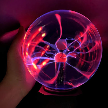 6 Inch Magic Plasma Ball Lamp - Sound Sensitive, Interactive Plasma Globe for Kids & Adults - Educational, Touch Activated Lightning Ball, Perfect for Home Décor, Science Projects, and Parties