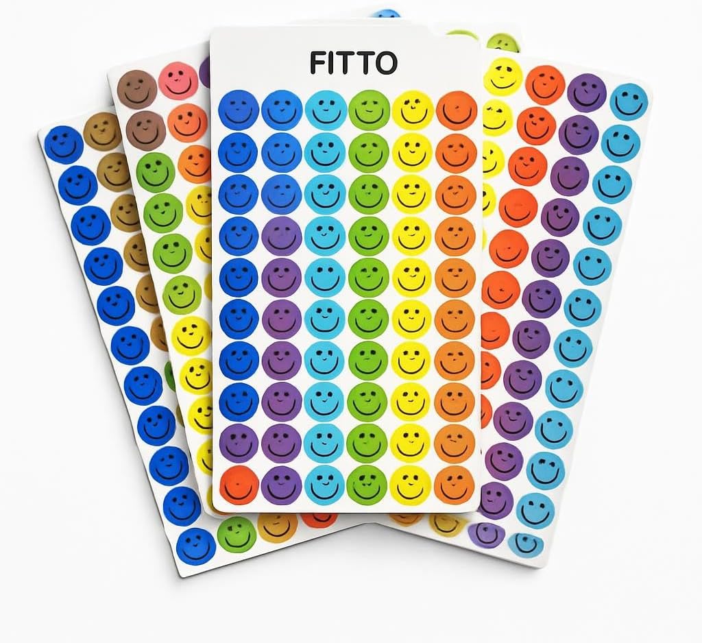240 Pieces 5 Sheets Self Adhesive Emoji Labels (13.9x11.5cm Fun Sticker Set for Organizing)