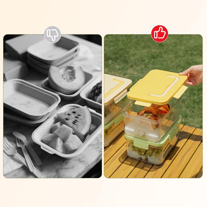 Portable Picnic Box – Airtight Design – Yellow – 1KG Capacity