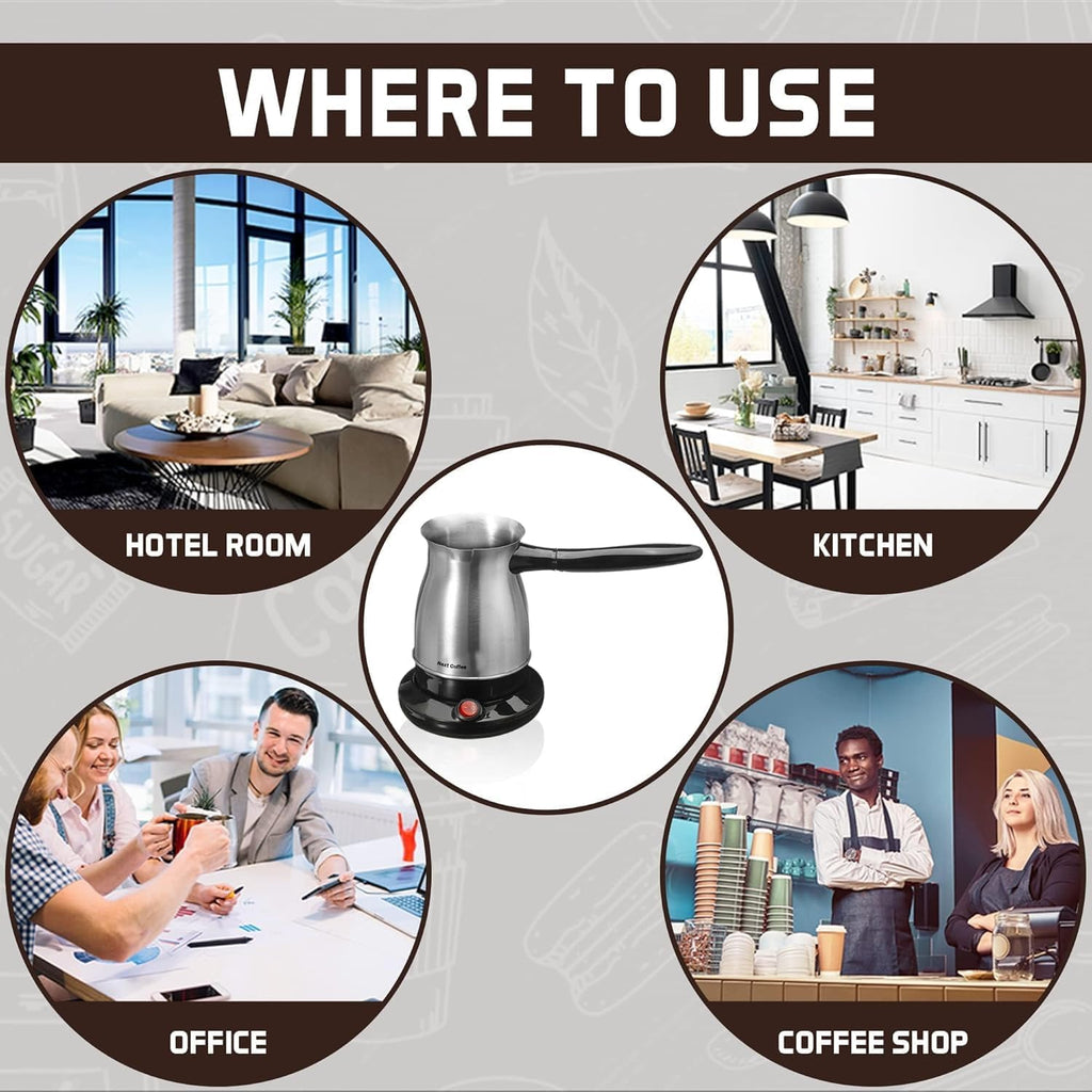 72 Pieces Turkish Coffee Makers (800W Electric Coffee Pot with 600ml Capacity – 5-Cup Stainless Steel Kettle – Cool-Touch Handle for Turkish – Arabic & Greek Coffee)