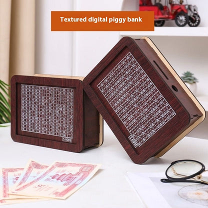 Eco-Friendly Digital Piggy Bank with Wood Grain Finish