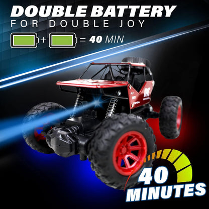 Remote Control 2.4Ghz RC Truck 4Wd RC Monster Truck Powerful Rock Crawler Remote Control Car Off-Road Toys For Boys Red