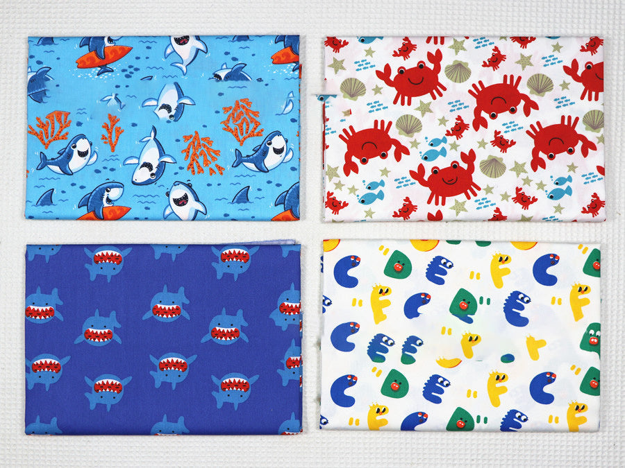 Eco-Friendly Reusable Cloth Napkins - Multicolored Sea Creature Designs