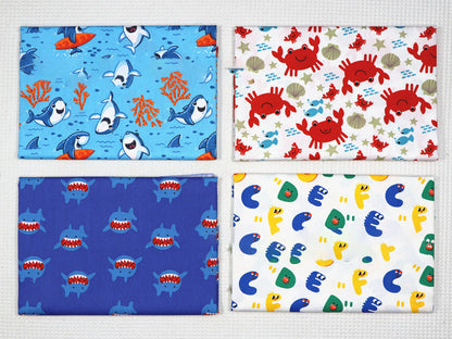 Eco-Friendly Reusable Cloth Napkins - Multicolored Sea Creature Designs