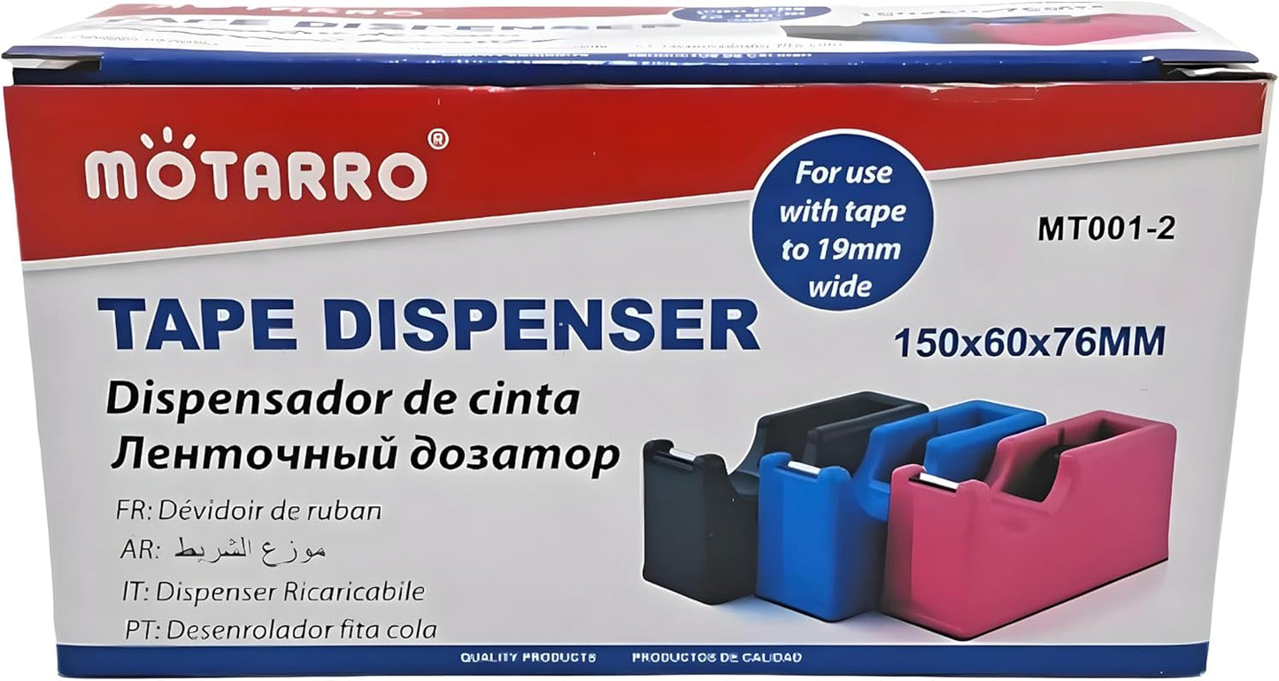 Tape Dispenser 1 PC 150MM X 60MM X 76MM, Assorted Colors, Office and Home Use