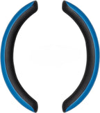 96 Pieces Sporty Half Steering Wheel Covers (Rubber – Non-Slip – Breathable & Odorless – Universal Fit – Plain Black (Set of 2 Pieces) - Blue)