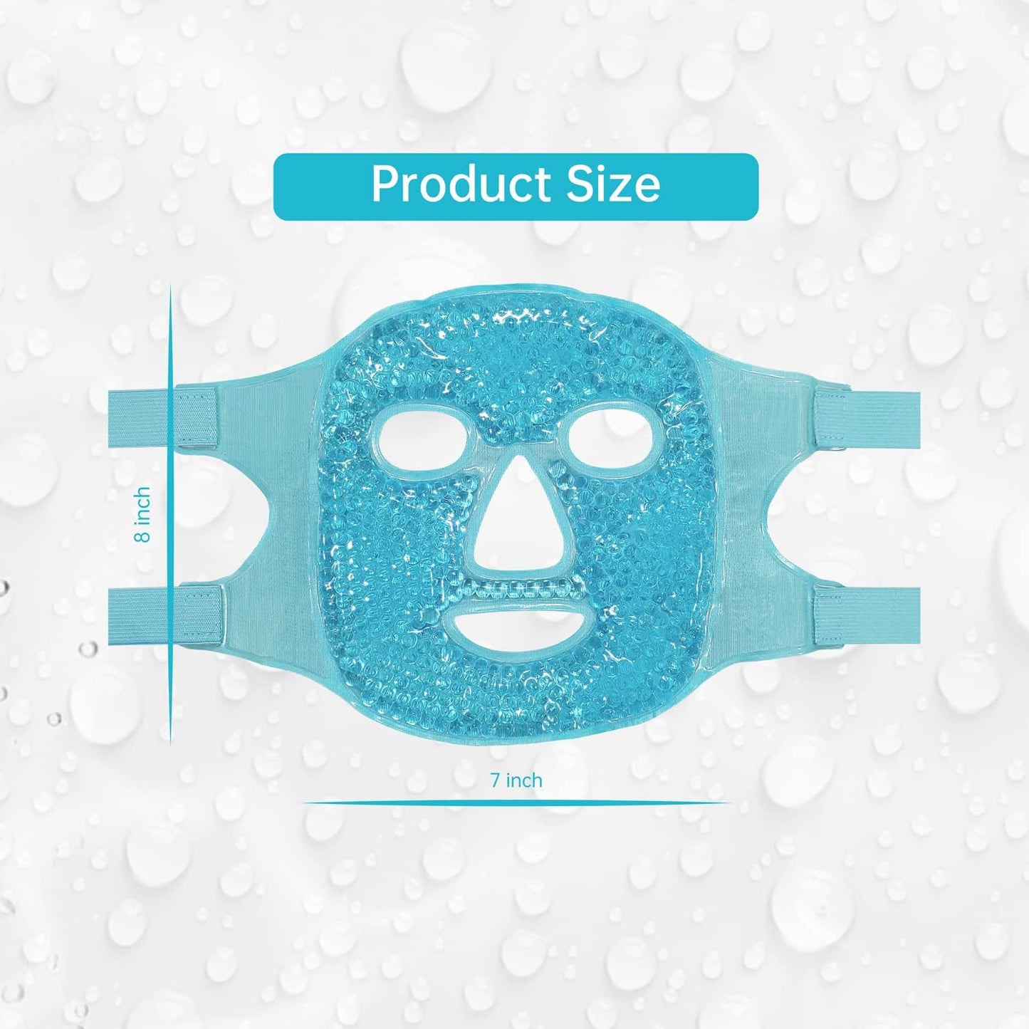 Cold Face Eye Mask Ice Pack - Reusable Gel Beads Cooling Compress for Puffy Eyes, Dark Circles, Sinus Relief, Face Puffiness Reduction, Hot & Cold Therapy for Relaxation, Pain Relief