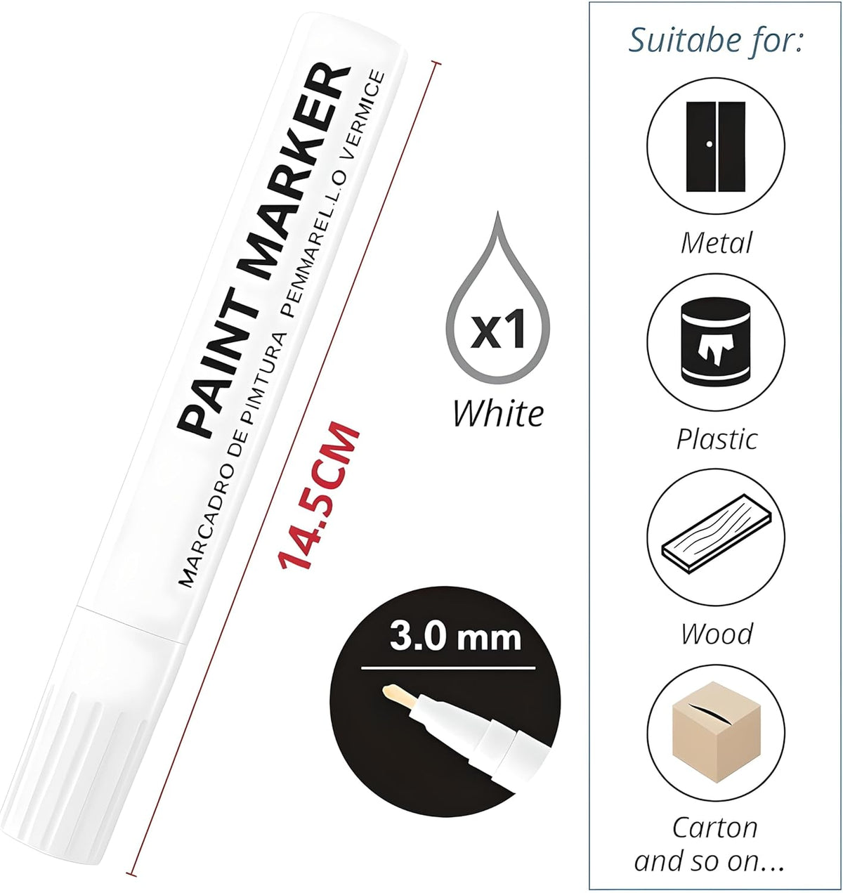 120 Pieces Paint Markers (14.5 cm Ash Color 3 mm Tip for Art and Craft Projects)