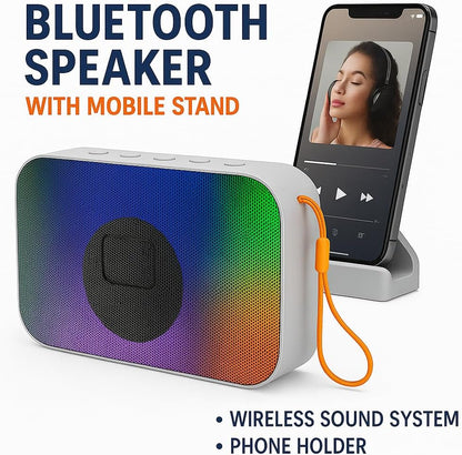 Bluetooth Speaker with Mobile Stand – Wireless Sound System & Phone Holder