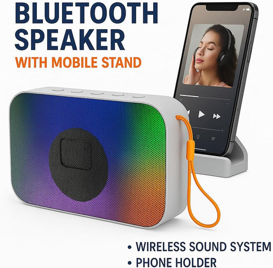 Bluetooth Speaker with Mobile Stand – Wireless Sound System & Phone Holder