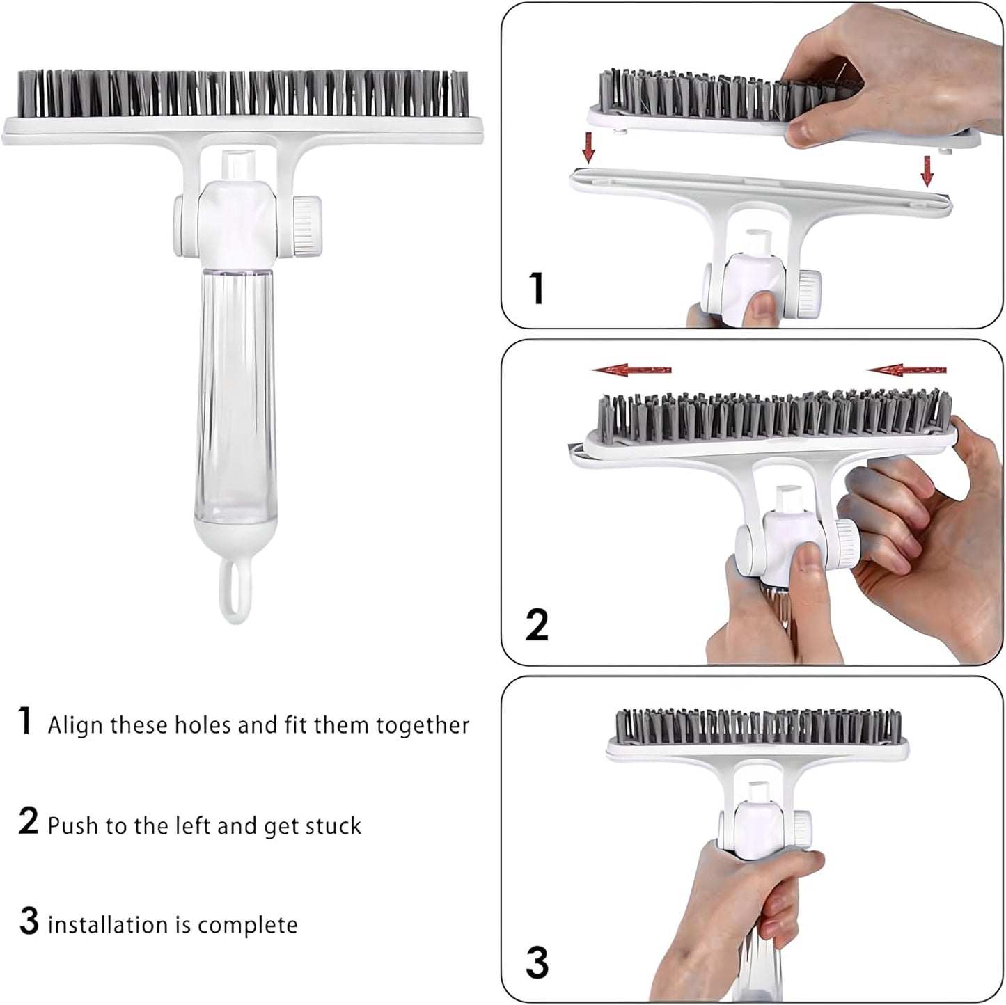 Squeegee for Shower Glass Door, 10 Inch Multi-Purpose Silicone Squeegee, White & Blue, for Window, Car Windshield, Bathroom Glass Doors and Tile Cleaning, Includes Adhesive Hook