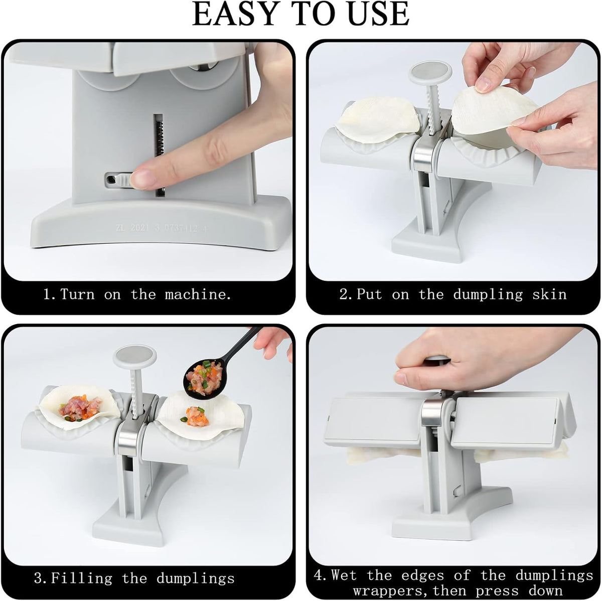 96 Pieces Maker Machine Dumpling Press Mold Makers (Stainless Steel Household Double Head Automatic Dumpling Maker Mould – Wrap Two At a Time – Easy-Tool For Pierogi Making Dumplings Empanadas Press Kitchen)
