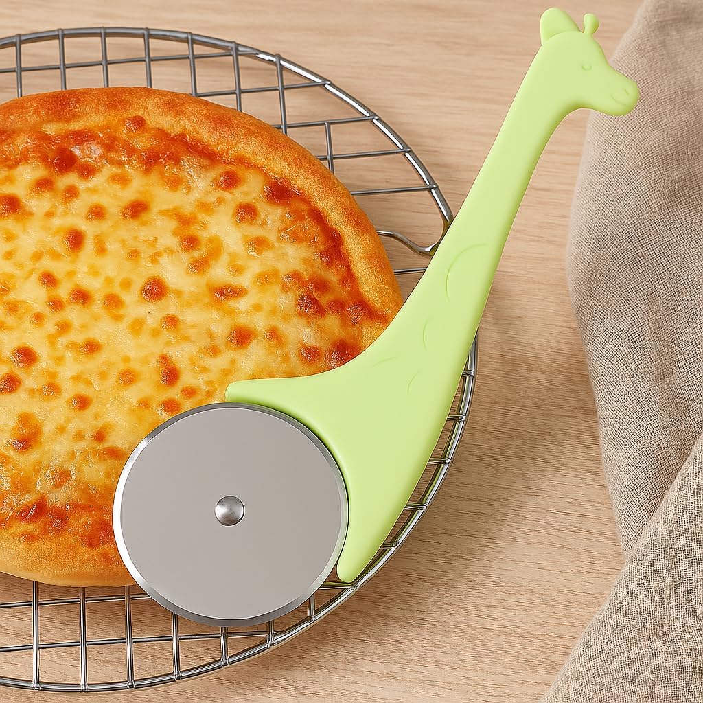 Pizza Cutter with Plastic Handle - Stainless Steel Sharp Blade for Effortless Slicing - Durable & Easy to Clean Pizza Slicer for Home & Professional Use - Ergonomic, Dishwasher Safe
