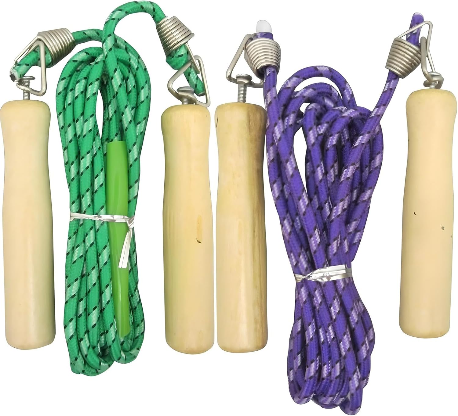 120 Pieces Wooden Handle Long Group Jump Ropes (Multi-Person – Fitness Equipment – For Students Adults)
