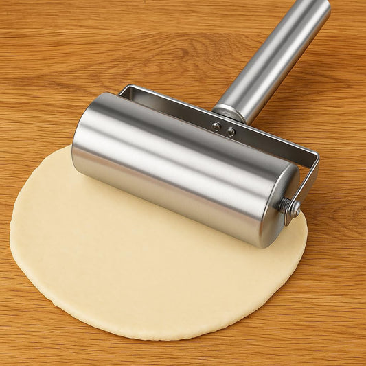 Stainless Steel Rolling Pin for Pastry, Pizza, Fondant & Baking | Metal Roller for Dough, Pie, Pasta, Cookies | Durable, Easy-Clean Kitchen Utensil for Professional & Home Bakers