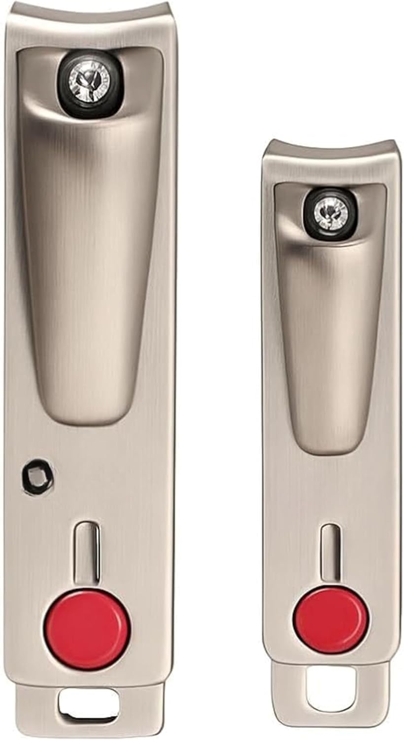 Nail Clipper Set 2pcs – Fingernail & Toenail Clippers 8x1.4cm & 5.9x1.1cm, Compact Travel Nail Cutters