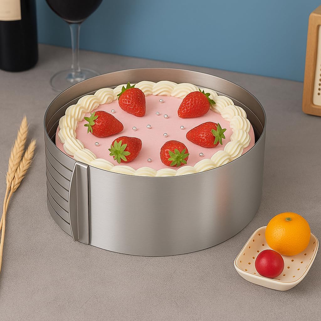 96 Pieces Slicers (Adjustable Layer Cake Slicer – 15-20cm Stainless Steel Round Bread Layer Cake Cutter Mold – Baking Tool Kit Set – Silver – for Cake Lovers)