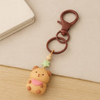 96 Pieces Cat 3D Doll Car Keychain - Browns