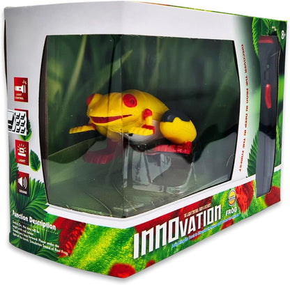 Laser Remote Control Frog Toy - Life Like with Jumping, Sound and Light, Yellow