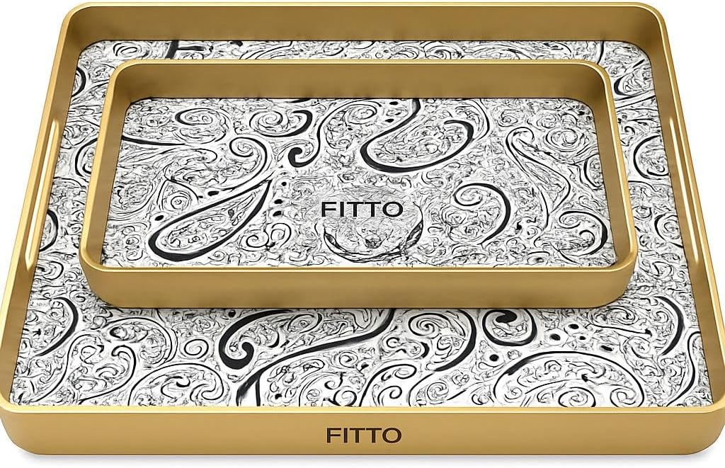 48 Pieces Dual-Compartment Serving Tray -s (29x48cm and 23x39cm – Dual Serving Tray for Dining and Kitchen)