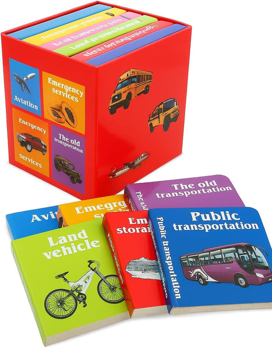 Learning Book 6PC Vehicle Set for Kids - Educational Toy with Interactive Vehicle Themes