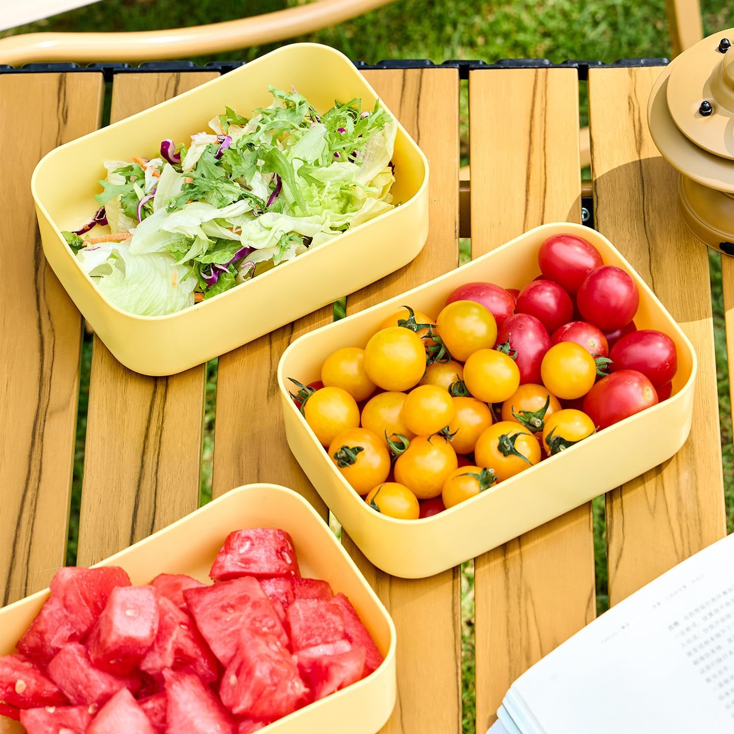 Picnic Food Storage Box – 1000ML Capacity – Yellow – 4 Pack