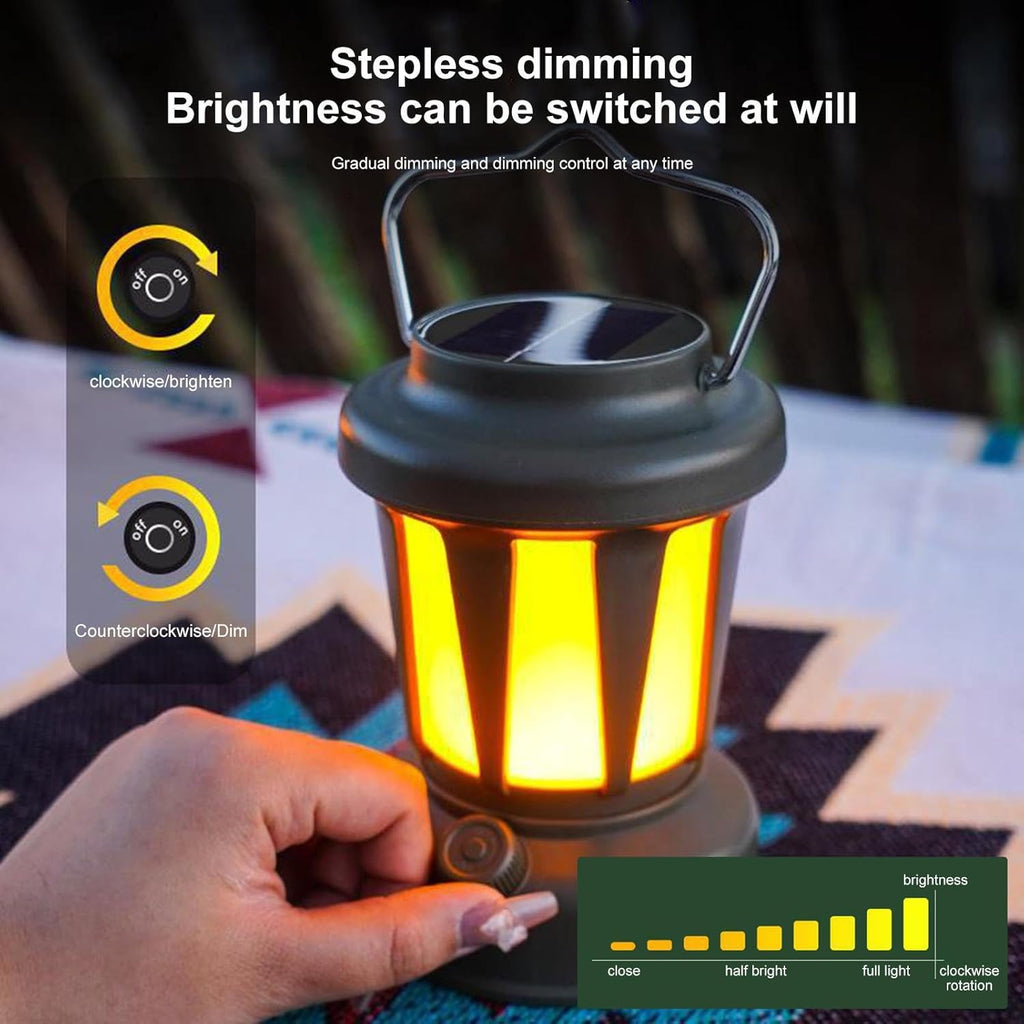 96 Pieces Rechargeable Camping Lanterns (IPX4 Waterproof – Solar Vintage – 3 Light Modes – 360 Degree Coverage – For Tents Garden Outdoor)