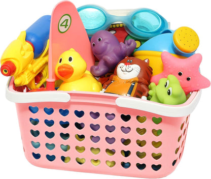Pink Plastic Organizing Storage Basket with Handles and Holes - Multi-Purpose Small Bin for Kitchen, Bathroom, Toys, and More - Durable, BPA-Free, Lightweight and Easy to Clean