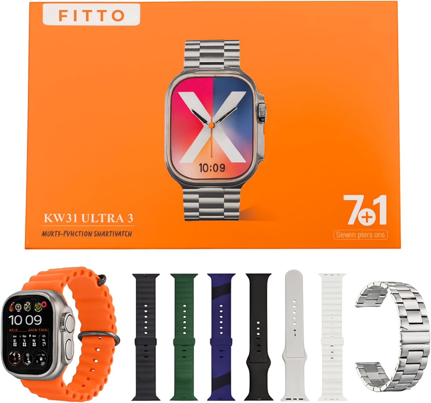 72 Pieces 7+1 Smart Watch Sets with 7 Interchangeable Straps